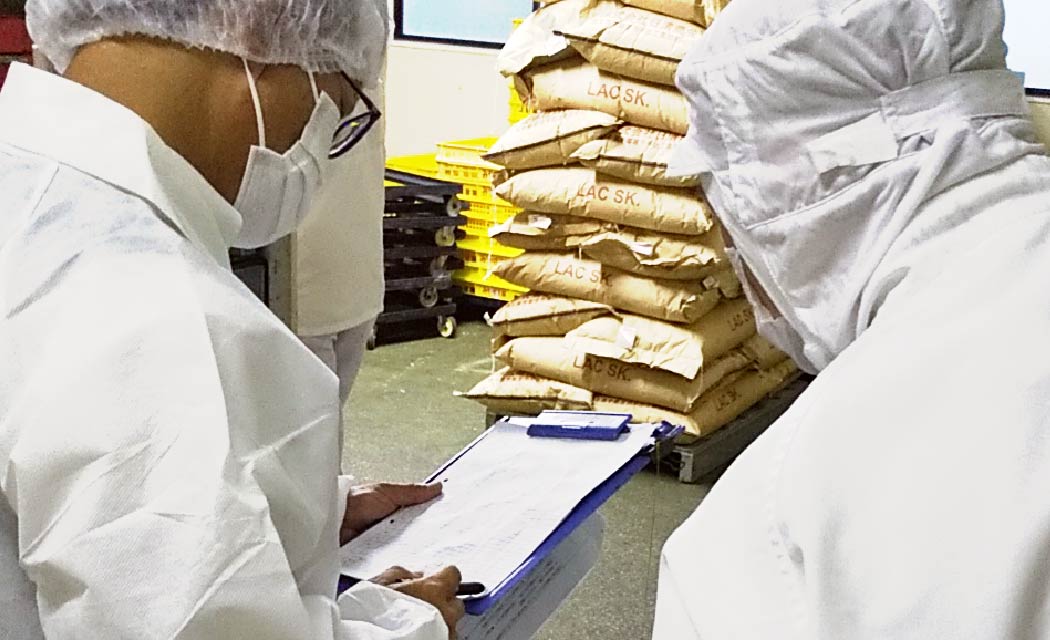 指定原材料の現物確認